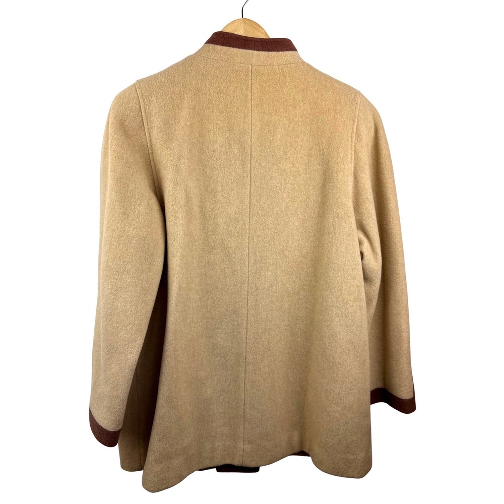 Fashionbilt Casuals Vintage 100% Pure Wool Button Coat Tan Brown - Picture 3 of 8